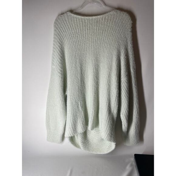Urban Outfitters Kane Wrap Sweater Slouchy Chunky Knit Pale Mint Green XXXL 3X - Picture 5 of 5